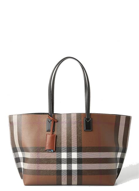 burberry e canvas tote|Burberry medium canvas check tote.